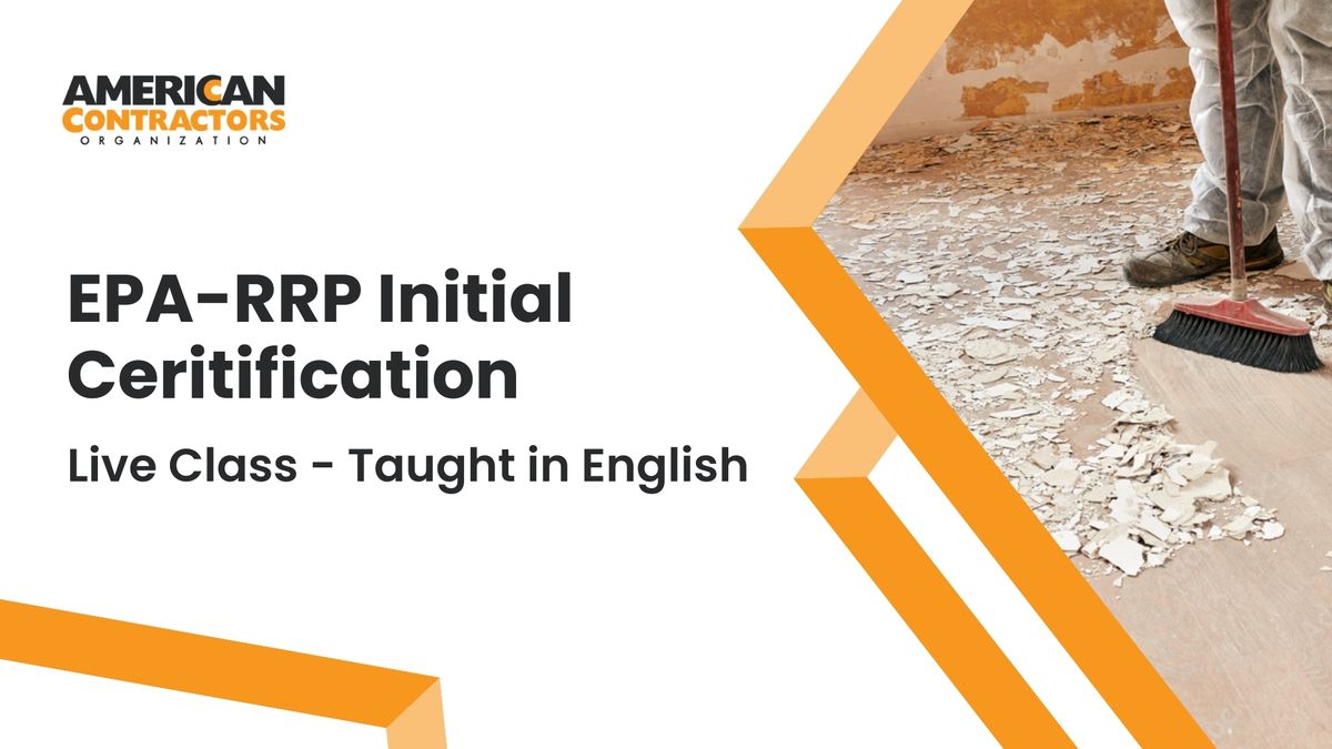 EPA-RRP Initial Certification - Live Class - Taught in English