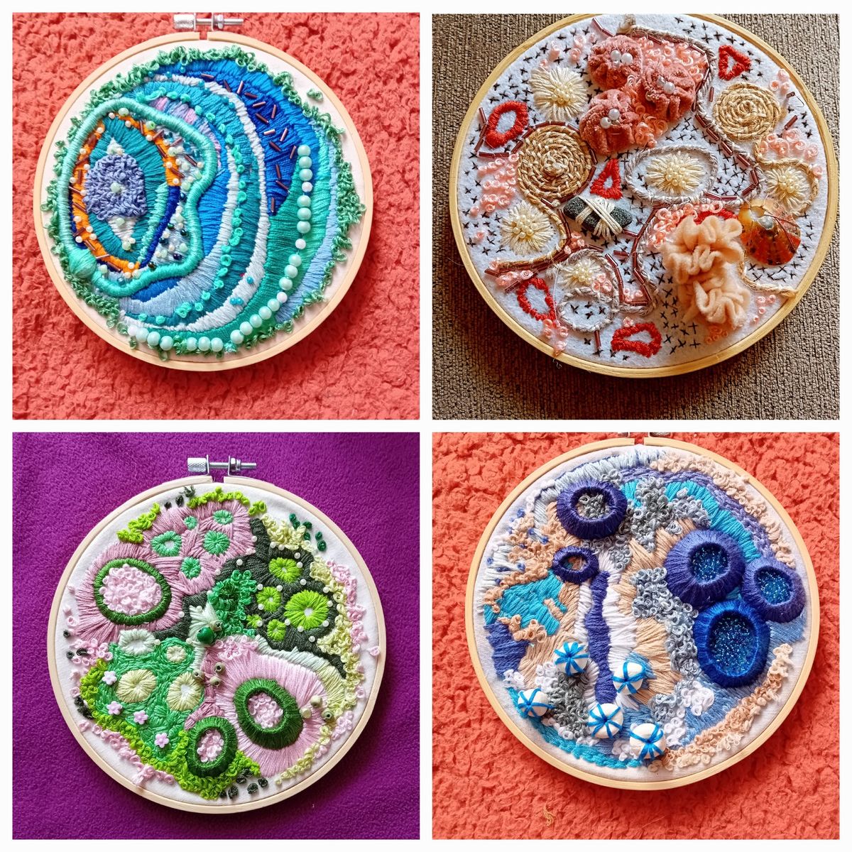 Slow Stitching, Abstract, Embroidery Hoop Workshop