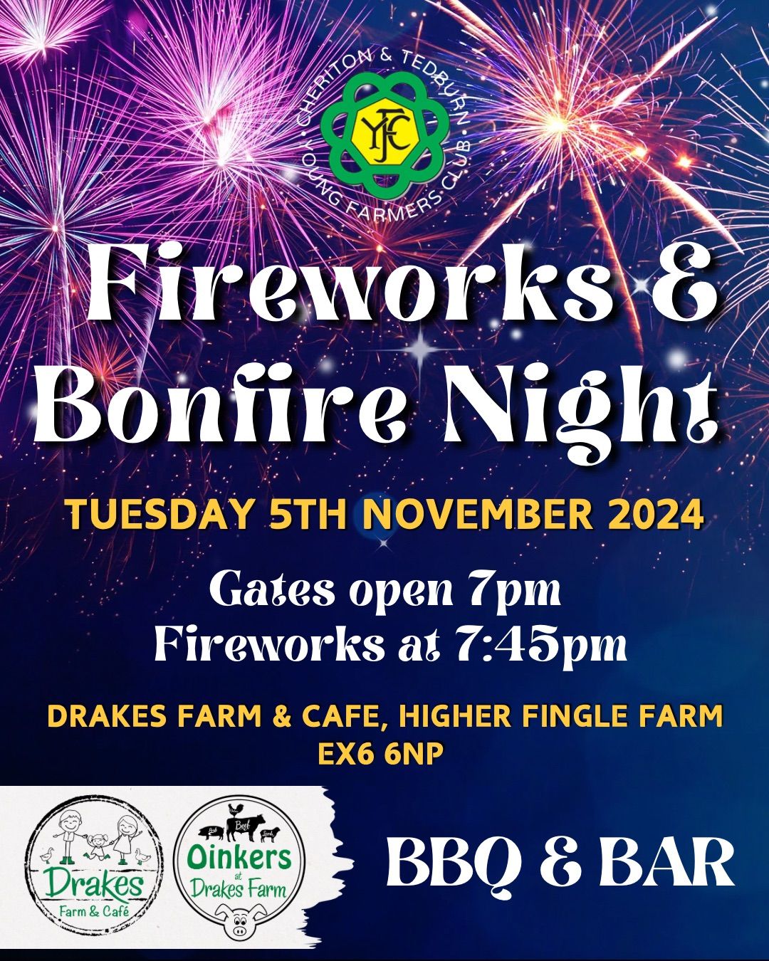 Cheriton & Tedburn YFC\u2019s Bonfire & Fireworks Night