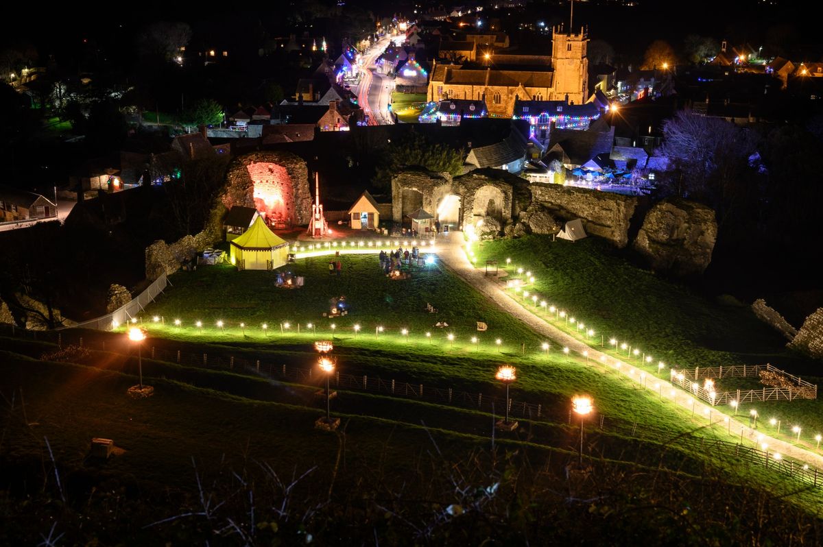 Winter lights at Corfe Castle 