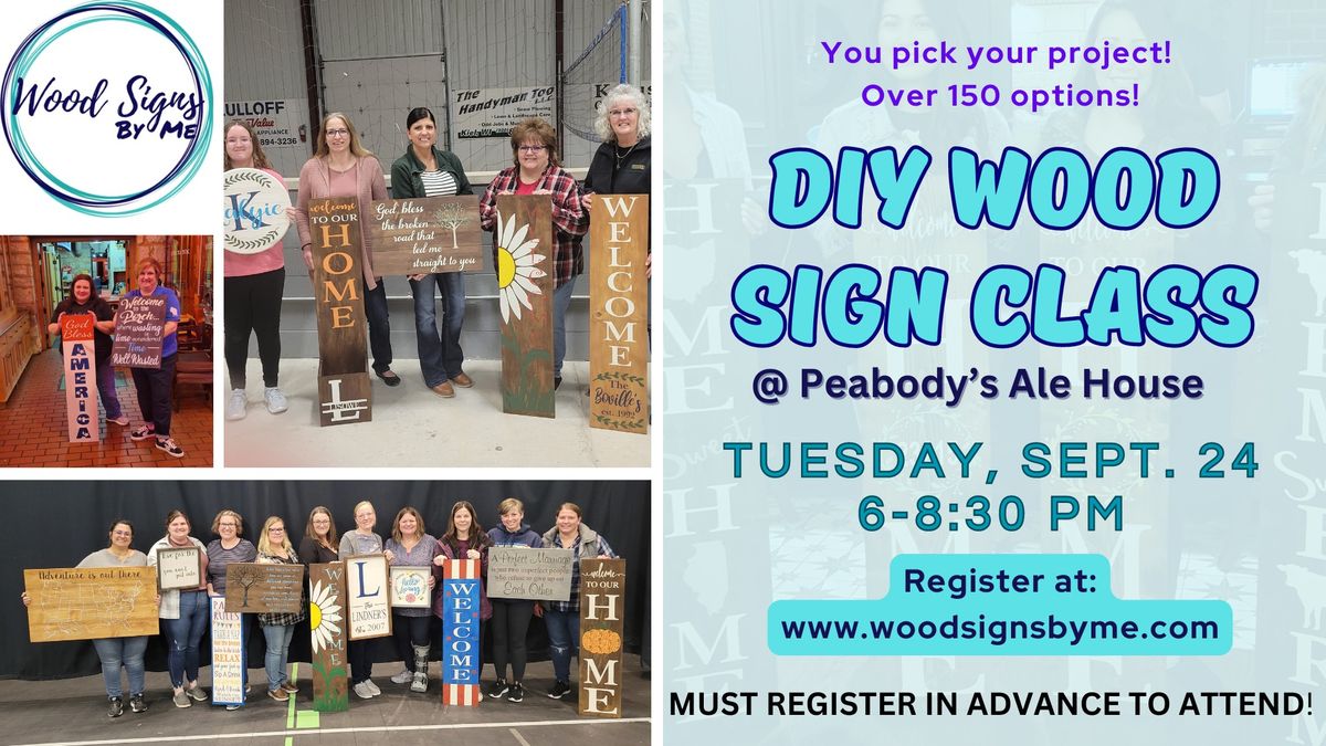 Oshkosh, WI - Wood Sign Class at Peabody's Ale House