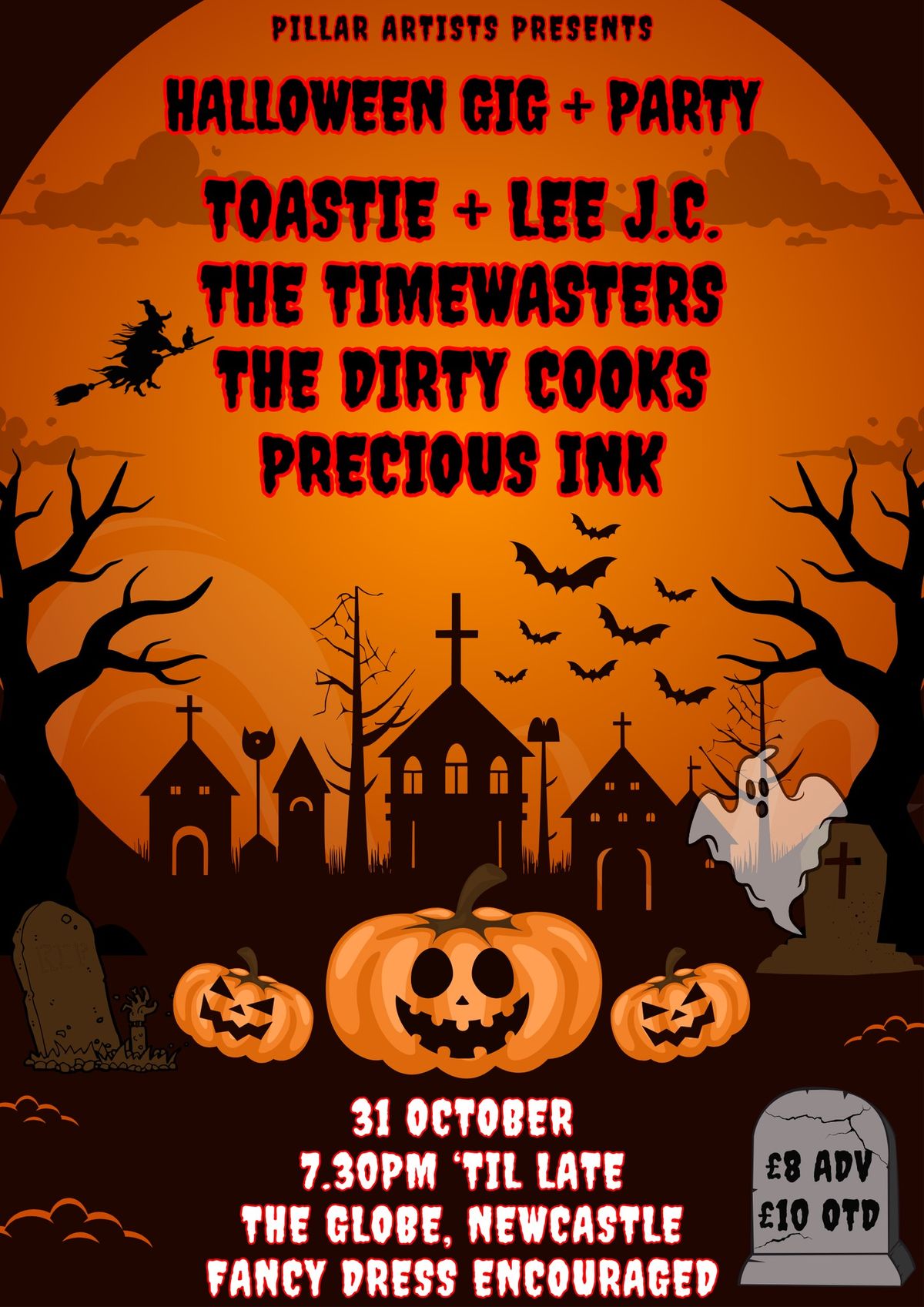 Halloween Gig: Toastie + Lee J.C \/ Leazes \/ The Dirty Cooks \/ Precious Ink