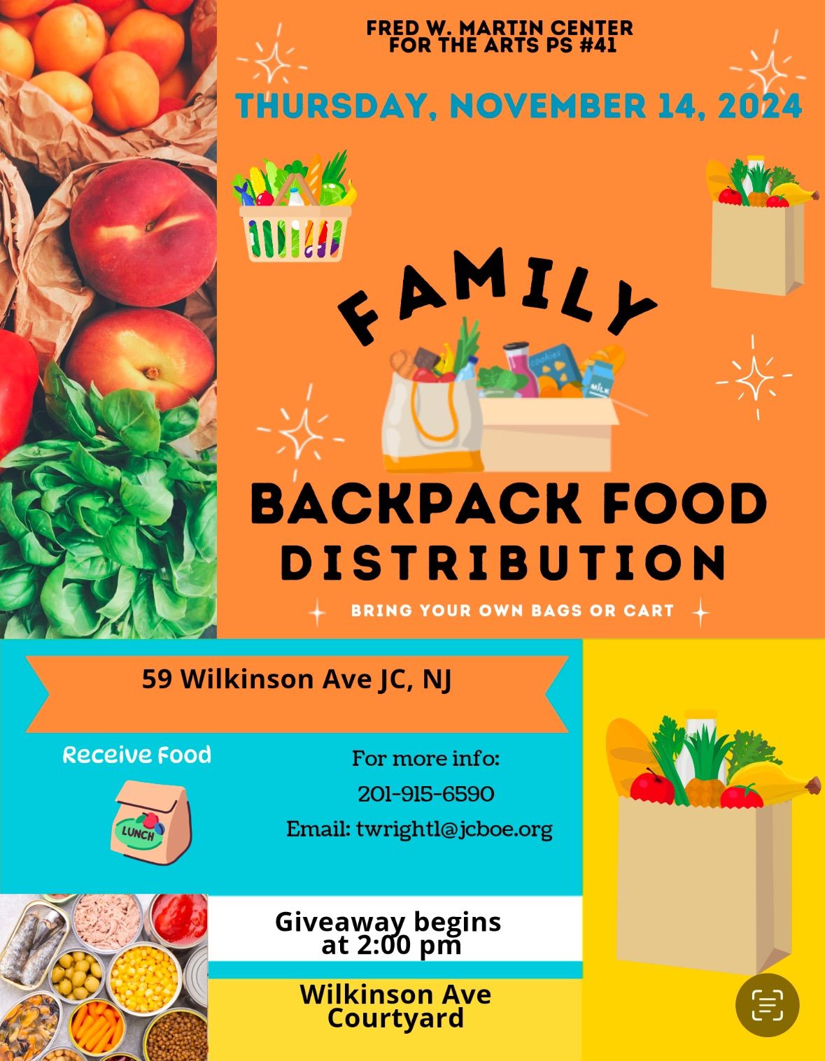 Family Backpack Food Distribution