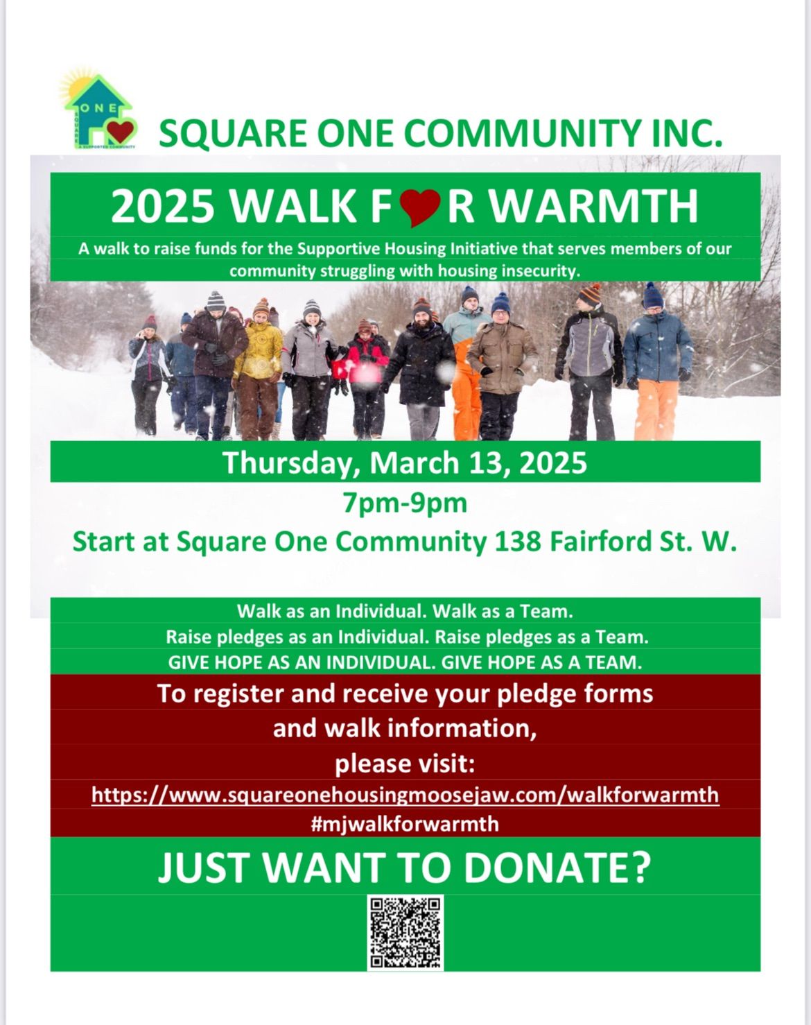 Square One Community WALK FOR WARMTH 2025