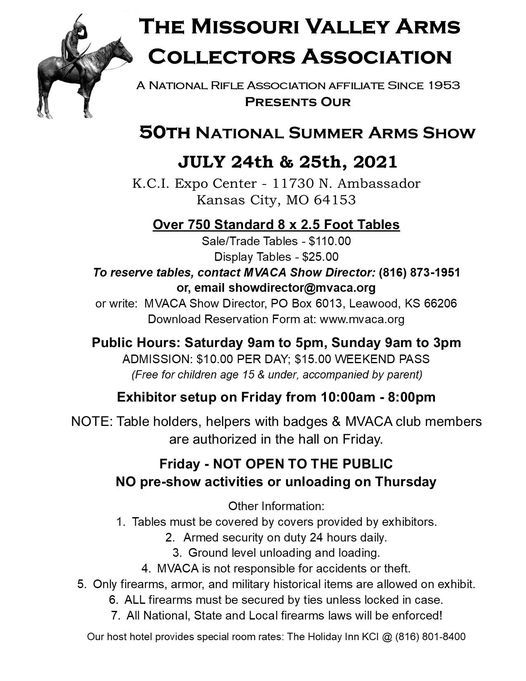 MVACA 50th Annual National Summer Arms Show