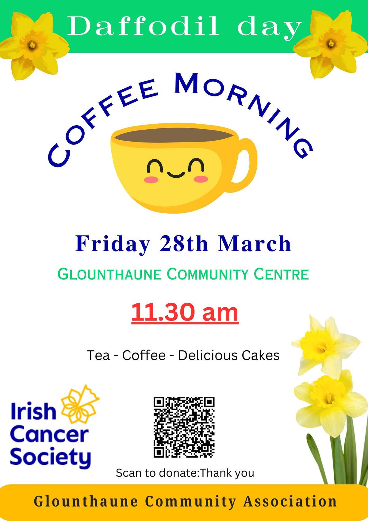 Daffodil Day in aid of the Irish Cancer Society: Glounthaune Community Centre