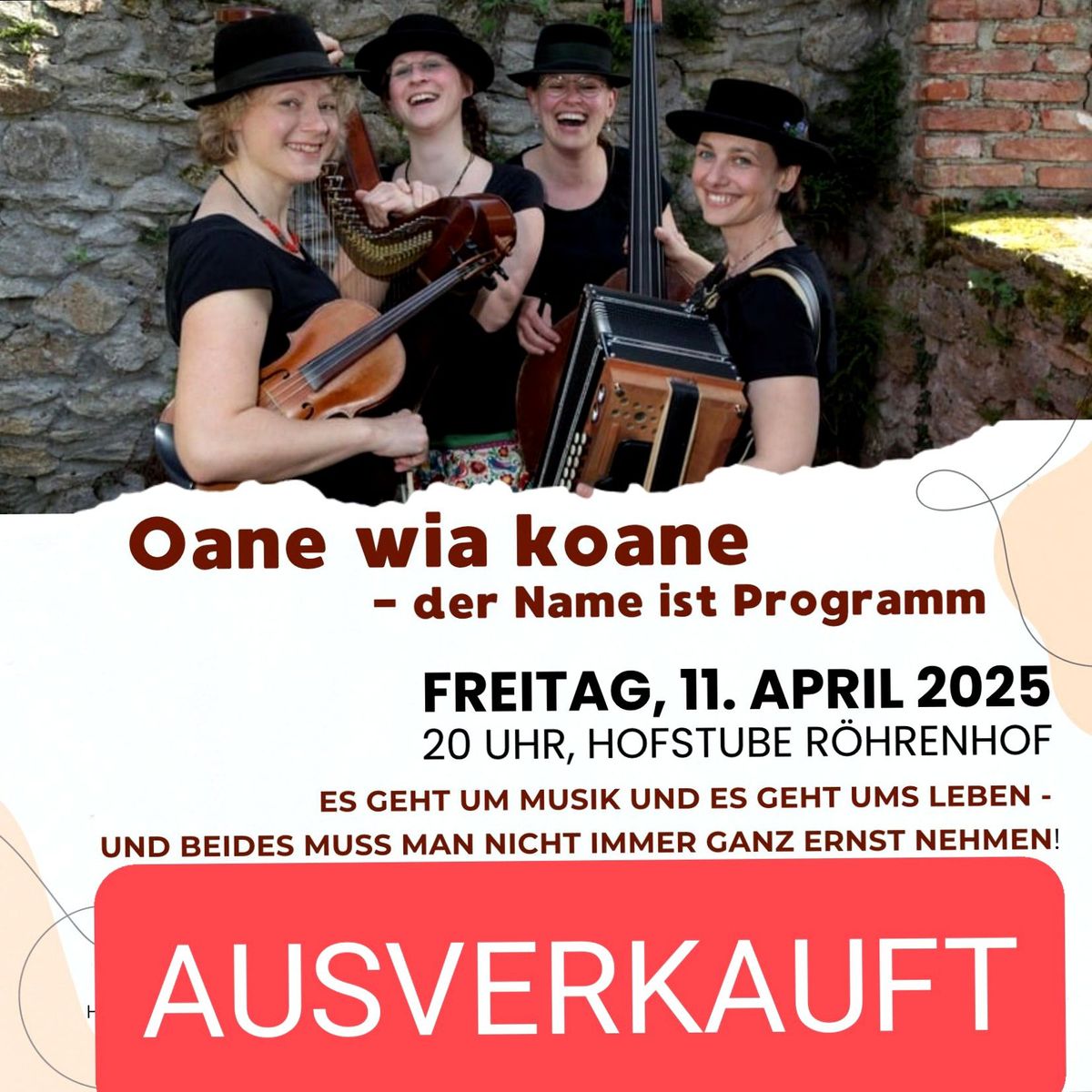 Oane wia koane - junge bayerische Volksmusik