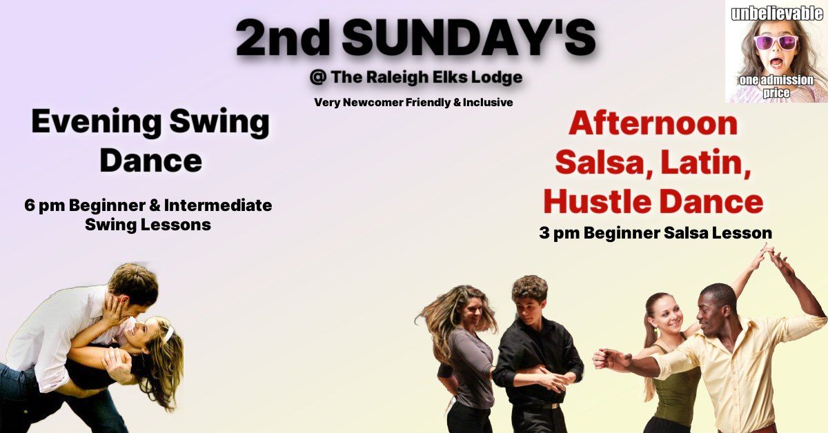 Sunday Afternoon Salsa, Latin, Hustle Dancing & Evening Swing Dance