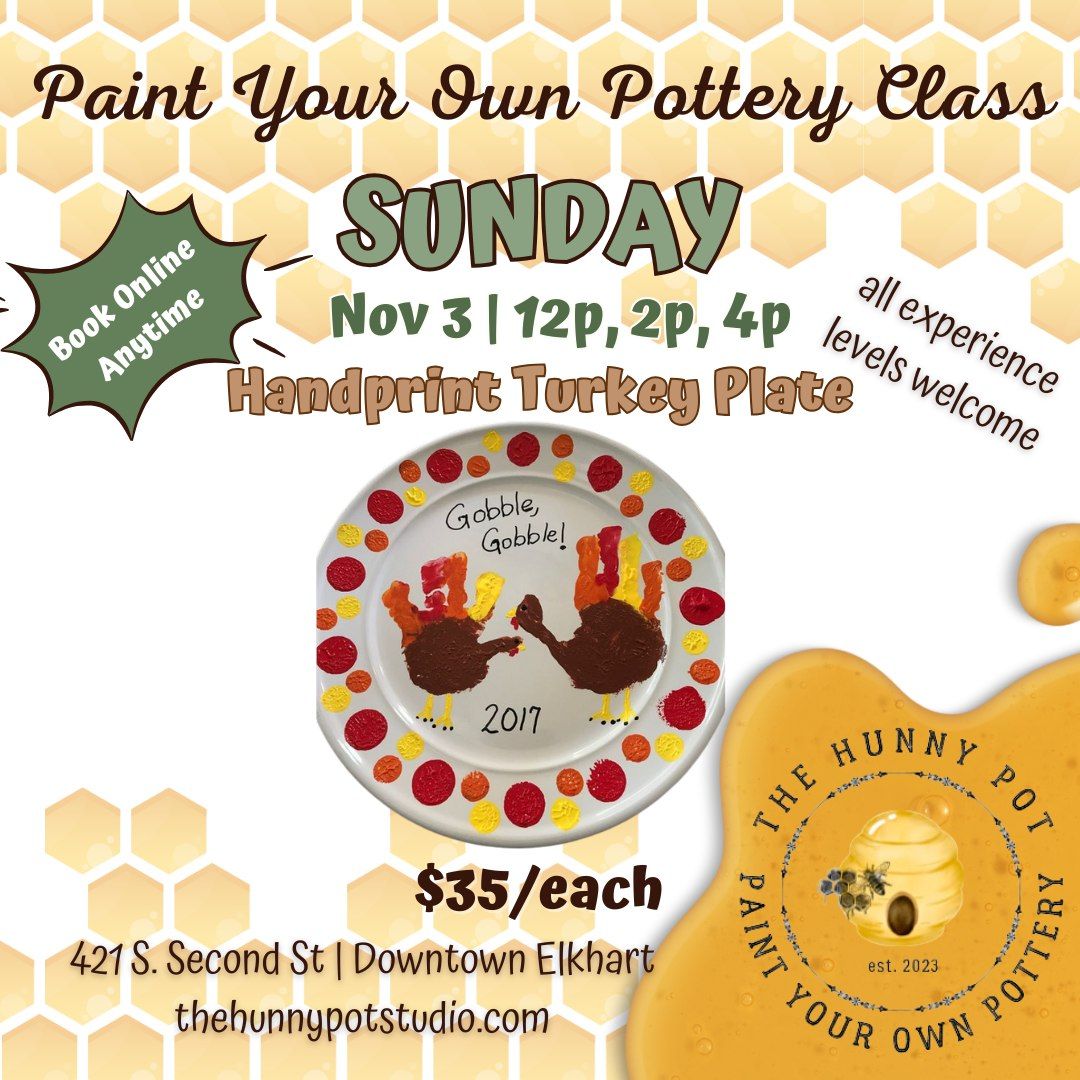 CLASS | Turkey Plate | Paint Your Own Pottery