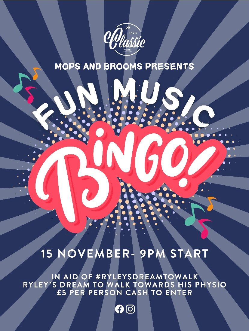 Fun Charity Music Bingo \ud83c\udfb6 \u00a35 CASH ENTRY per person