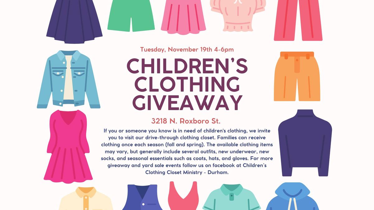 Children\u2019s Closet Clothing Giveaway