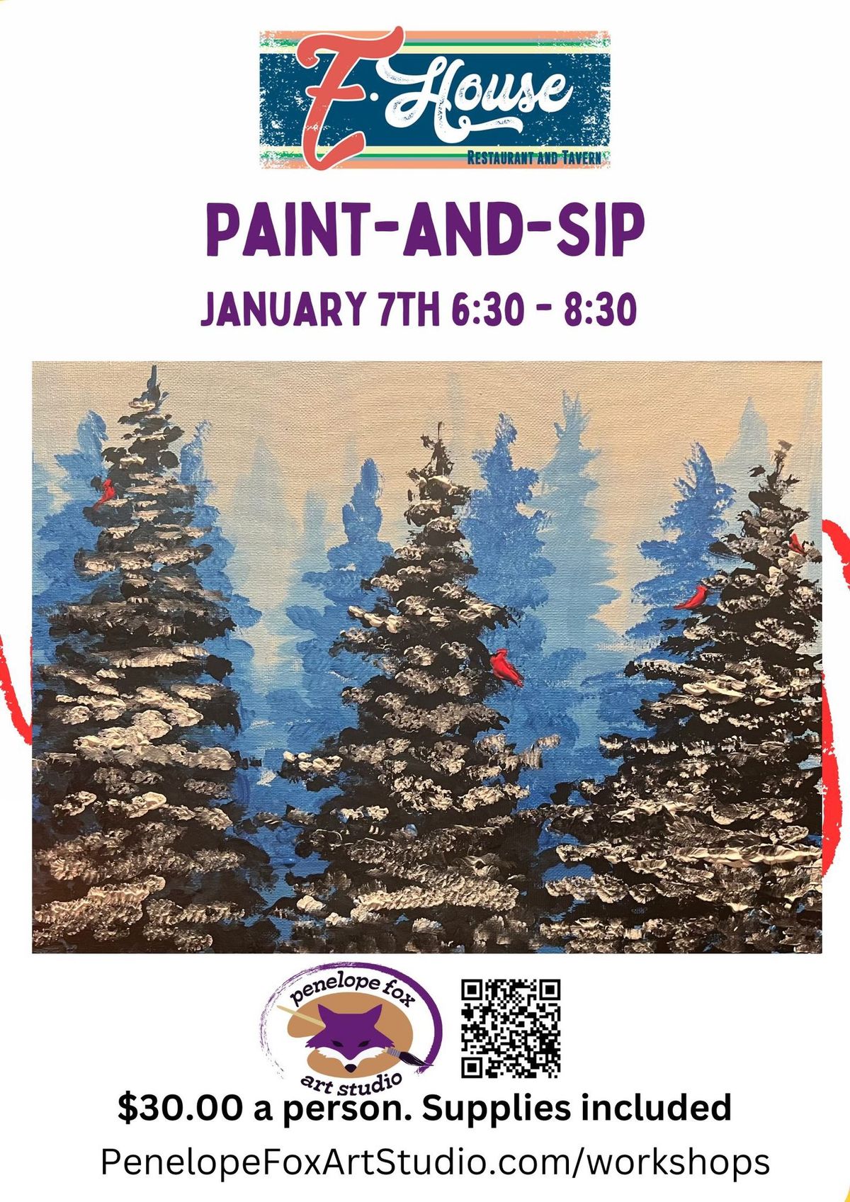 Paint & Sip at the E House!