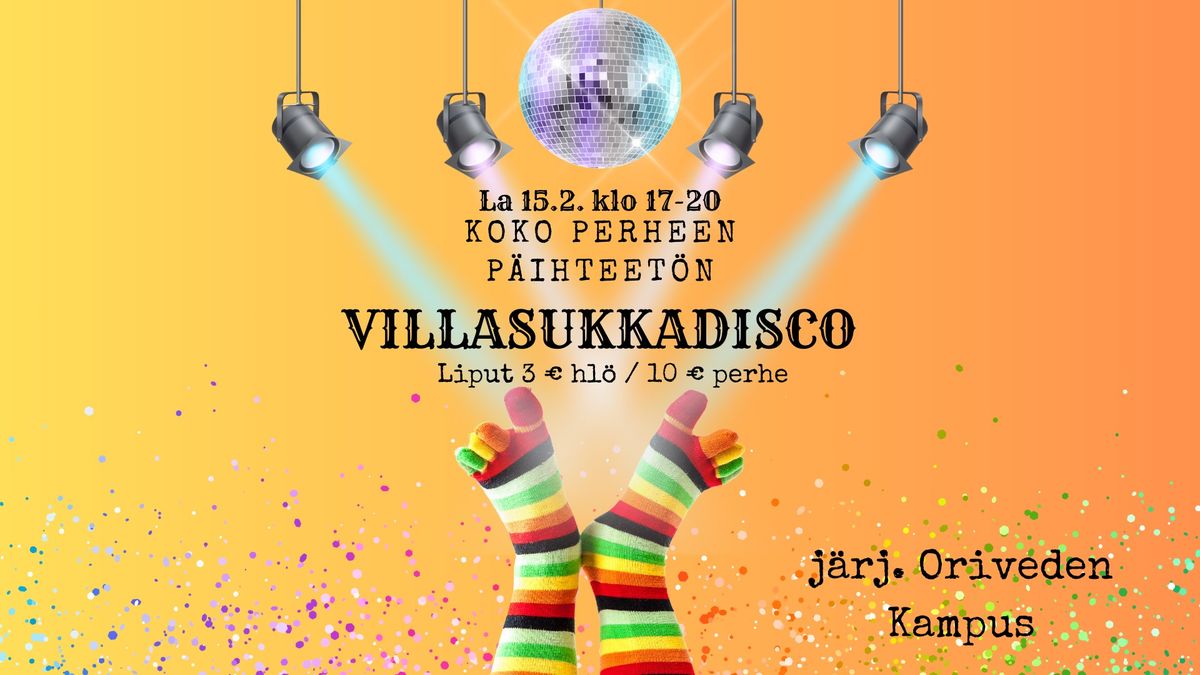 Koko perheen p\u00e4ihteet\u00f6n villasukkadisco