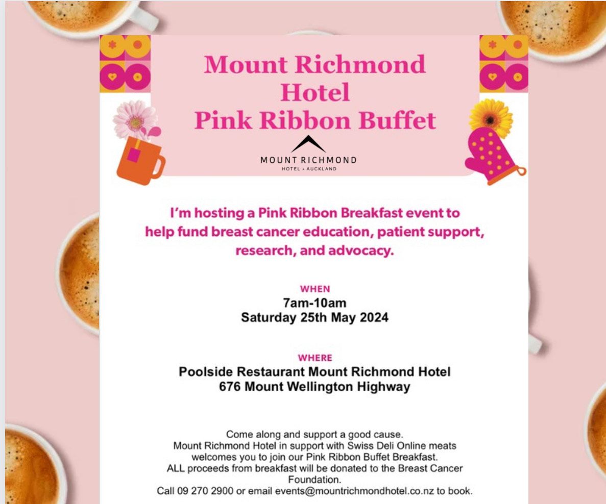 PINK RIBBON BREAKFAST EVENT WITH MOUNT RICHMOND HOTEL 