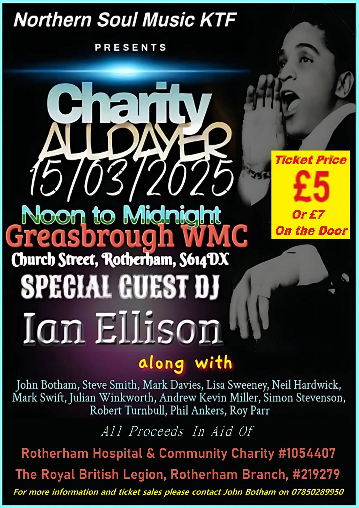 CHARITY ALL DAYER - Saturday 15th of March 2025