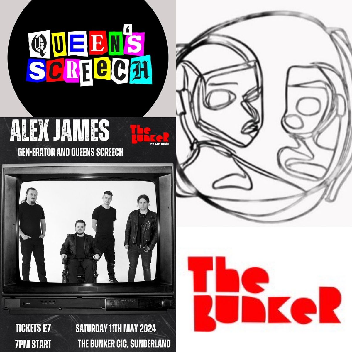 Alex James + Gen-erator + Queens Screech Live at The Bunker
