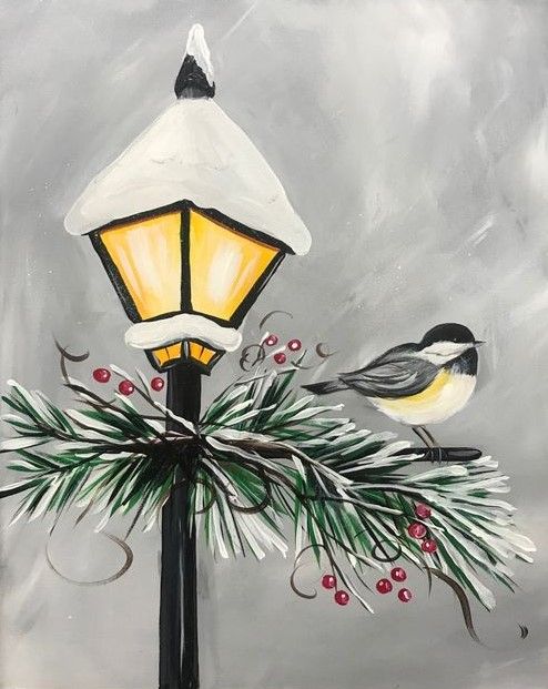 Winter Chickadee Paint & Sip