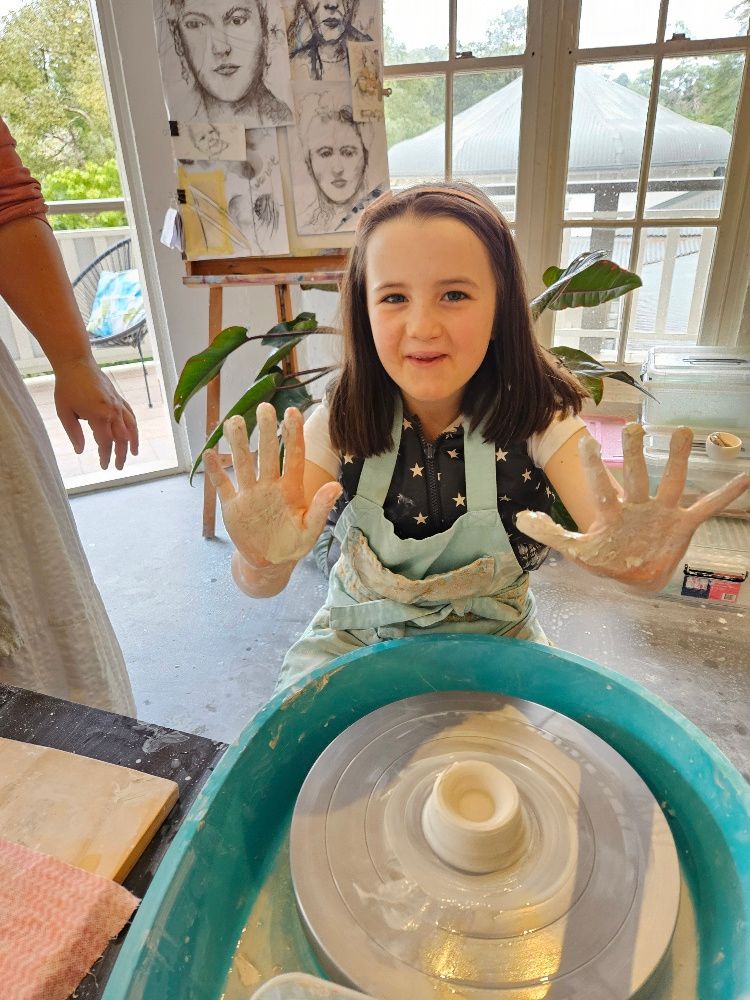 Kids Beginners Pottery Wheel Workshop Wednesday January 8th 2025