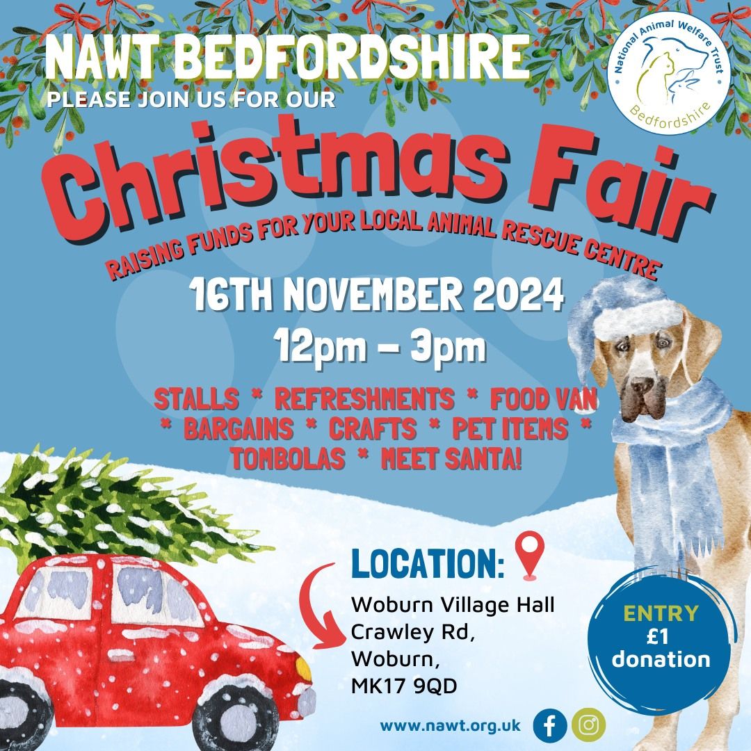 Christmas Fair - Woburn Village Hall - Supporting National Animal Welfare Trust