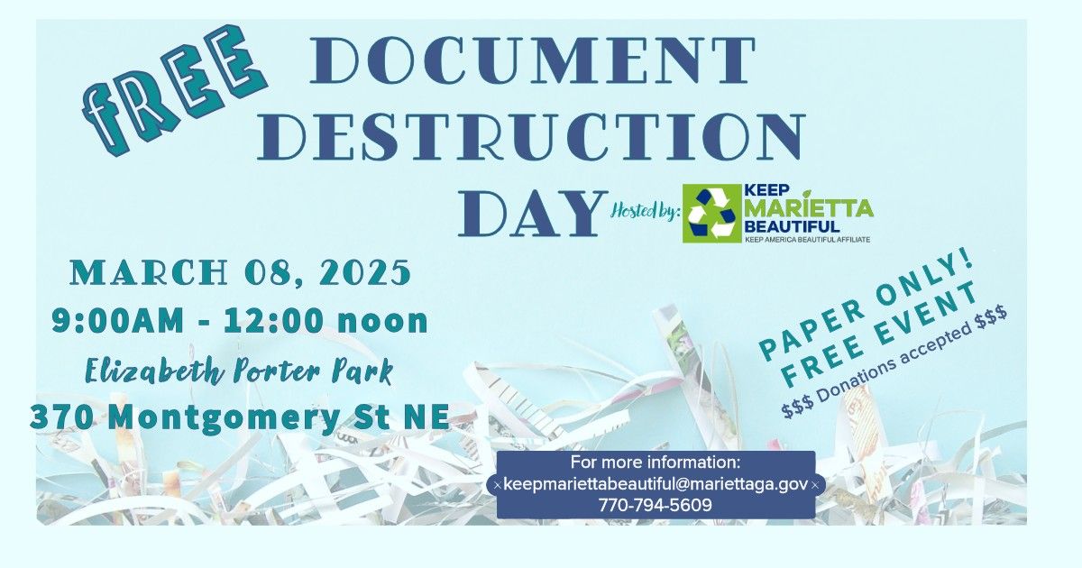 Keep Marietta Beautiful Document Destruction Day