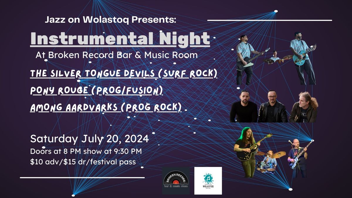 Jazz on Wolastoq- Instrumental night with: Silver Tongued Devils\/Pony Rouge\/Among Aardvarks