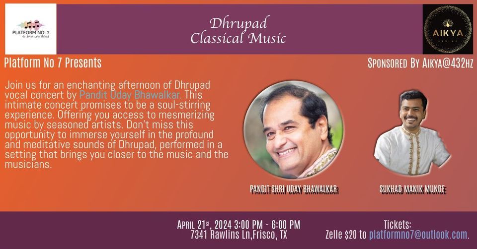 Mesmerizing Dhrupad Concert with Pandit Uday Bhawalkar & Sukhad Munde 