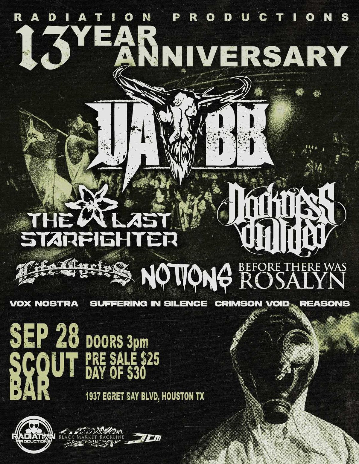 Radiation Productions 13 year anniversary show with Upon A Burning Body