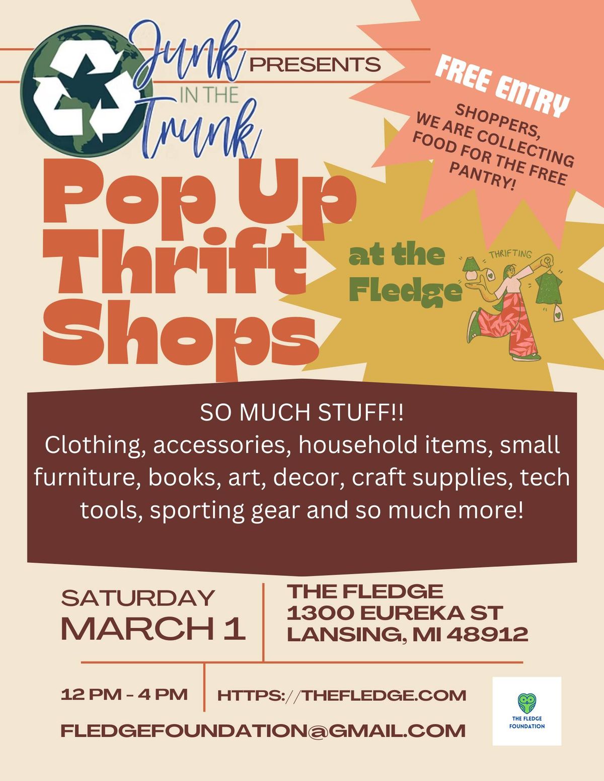 Pop Up THRIFT SHOP! at the Fledge! 