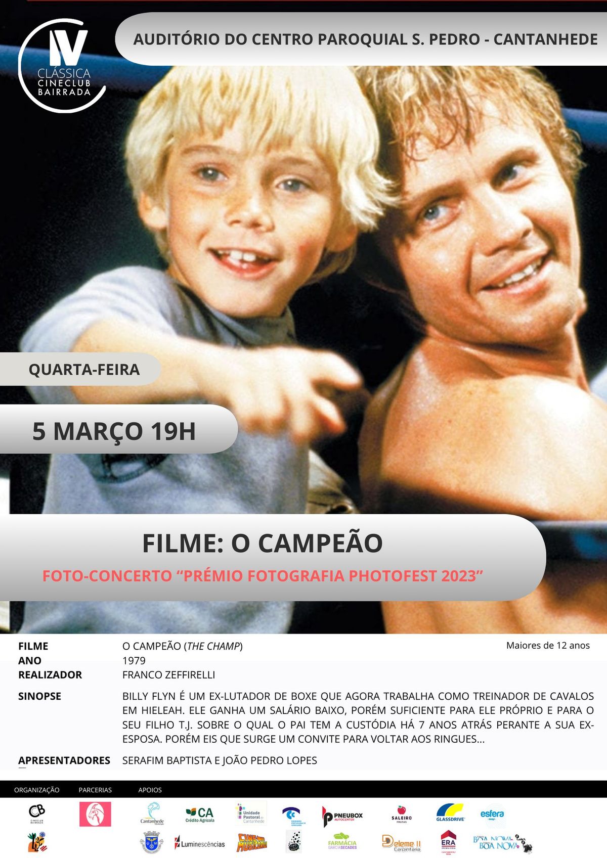 Cinema: "O Campe\u00e3o" de Franco Zeffirelli \/ Foto-Concerto "Fotografia Photofest 23" - Cabra Cor Rosa