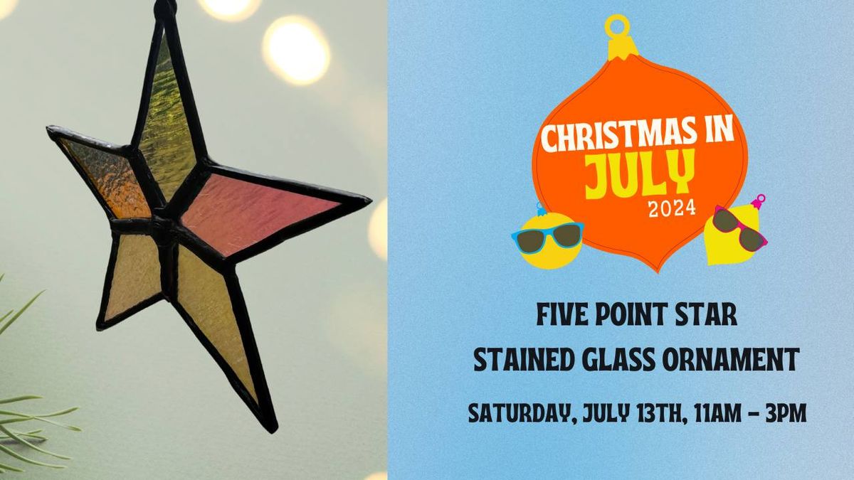 Five Point Star Stained Glass Ornament