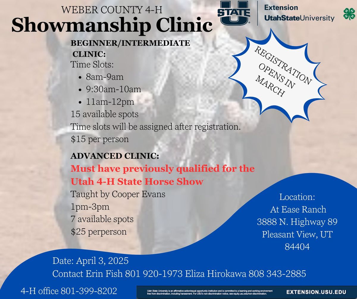 Horse Showmanship Clinic (Beginner\/Intermediate)