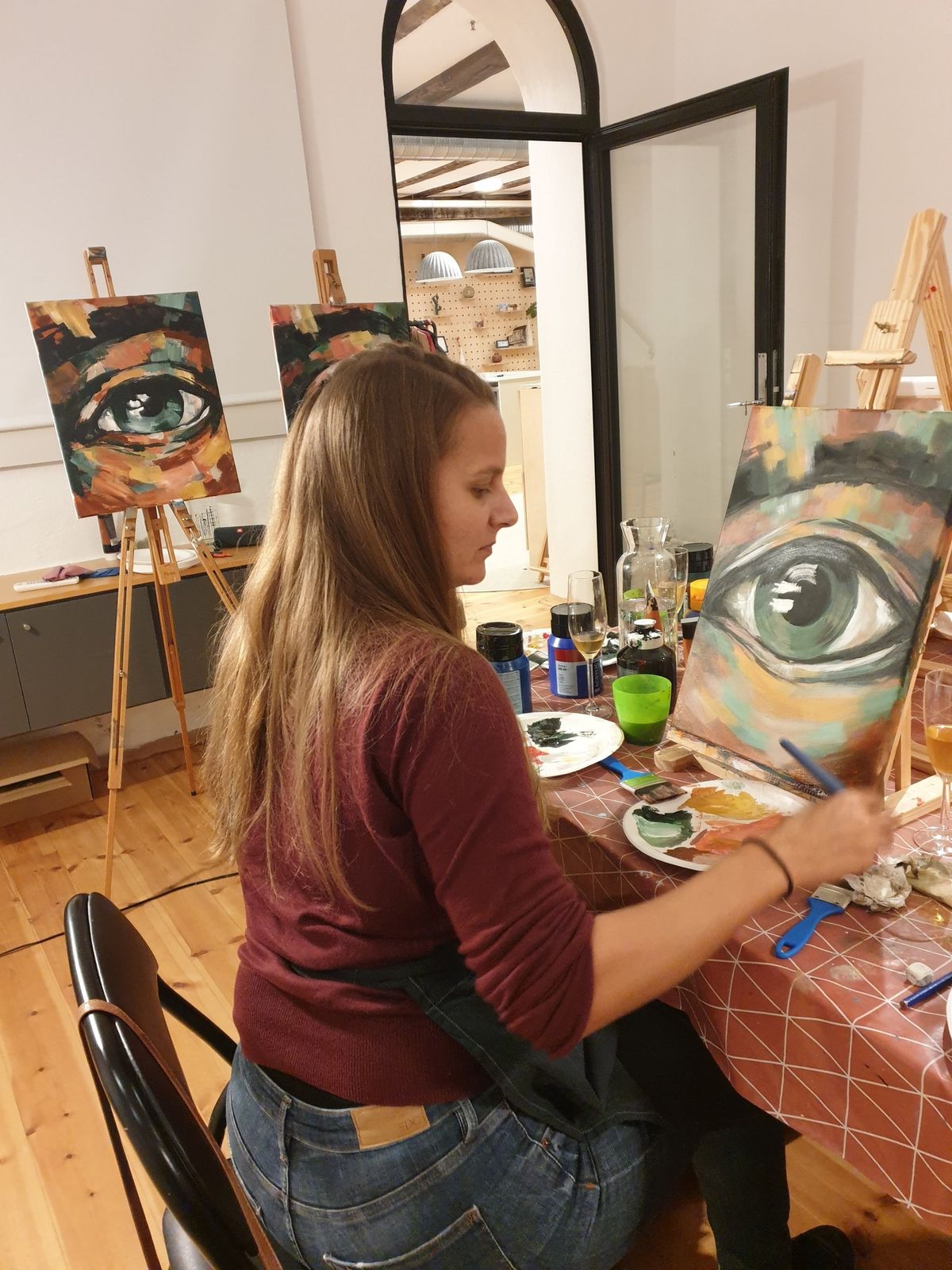 SIP AND CREATE: PAINT AN ABSTRACT EYE PAINTING