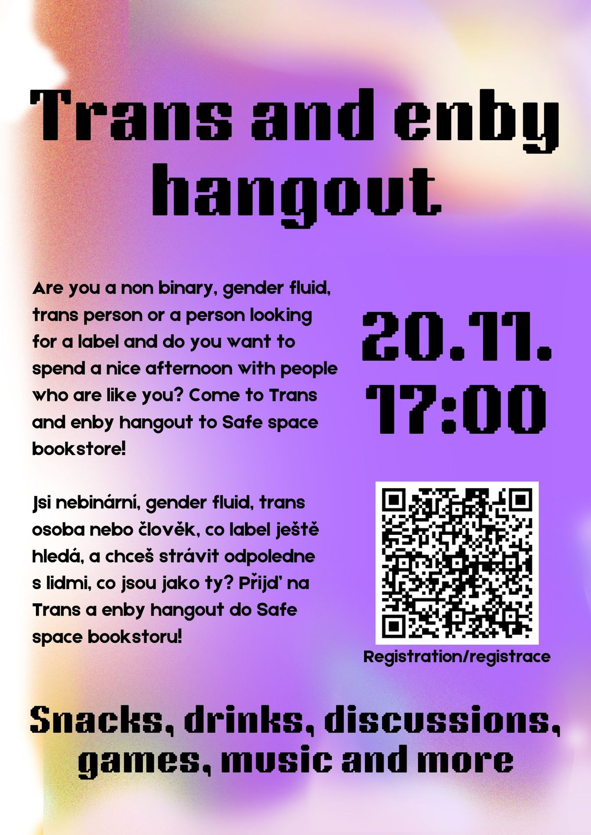 Trans and enby hangout in Safe space bookstore