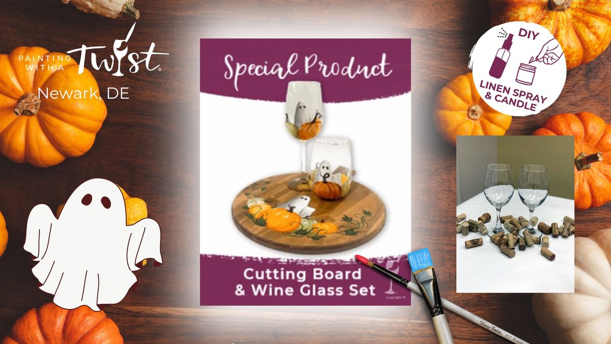 Paint & Sip - Special Product: Fall Cutting Board & Wine Glasses