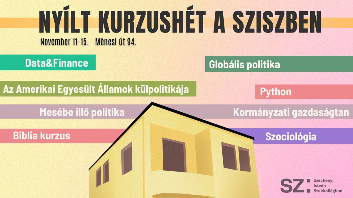 Ny\u00edlt kurzush\u00e9t a SZISZ-ben! - 2024. november 11-15.