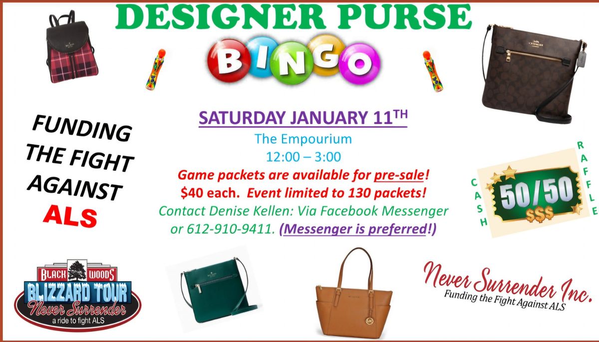 Designer Purse Bingo - Supporting ALS