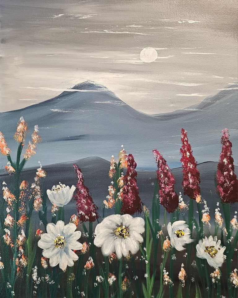 Moonlit flowers Paint Night