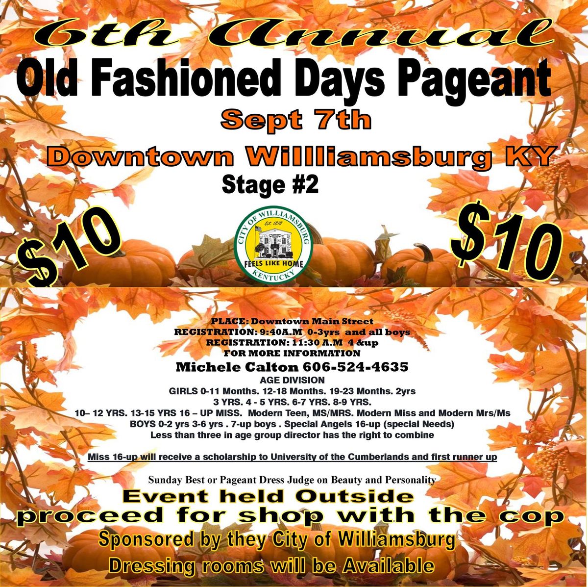 6th Annual old-fashioned days pageant