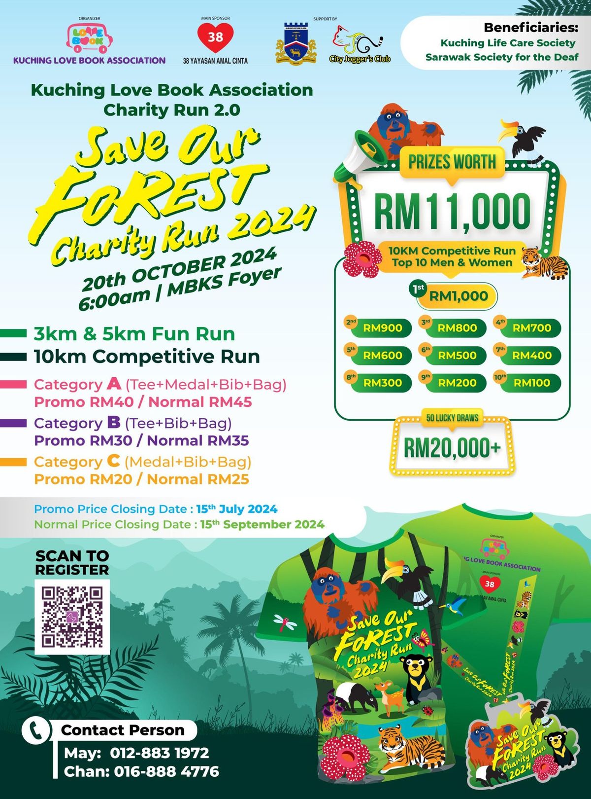 Kuching Love Book Association Charity Run 2.0 - Save Our FOREST Charity Run 2024