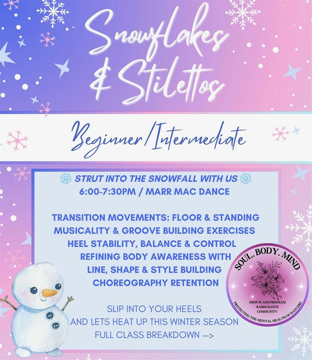 Snowflakes and Stilettos Beginner\/Intermediate