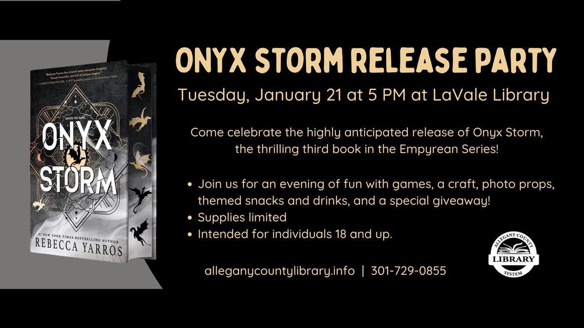 Onyx Storm Release Party at LaVale Library