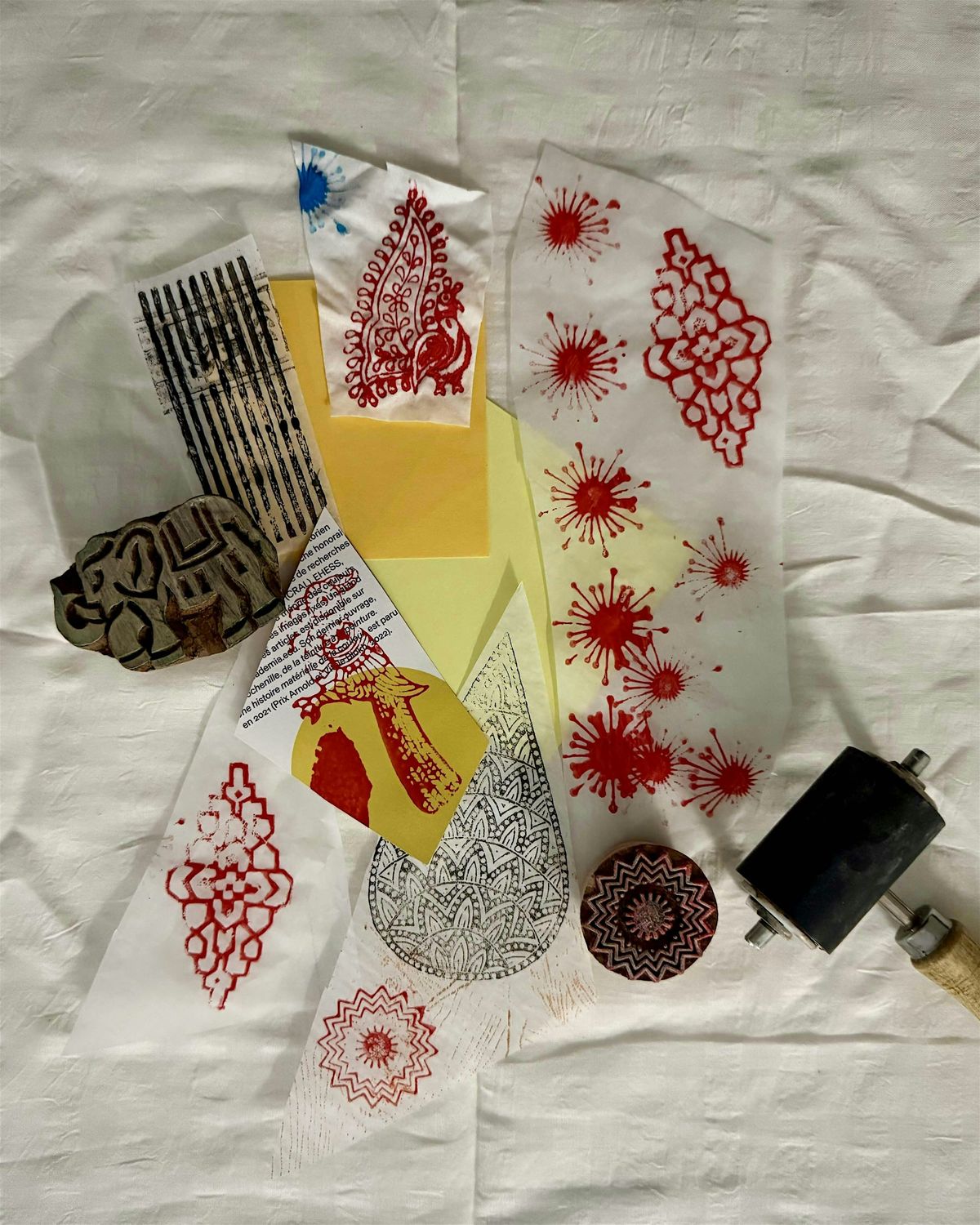 WORKSHOP - Indian Hand block printing technique with collage