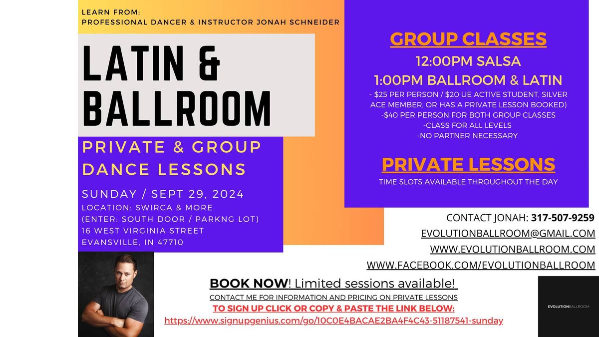 LATIN & BALLROOM DANCE \/ GROUP & PRIVATE SESSIONS