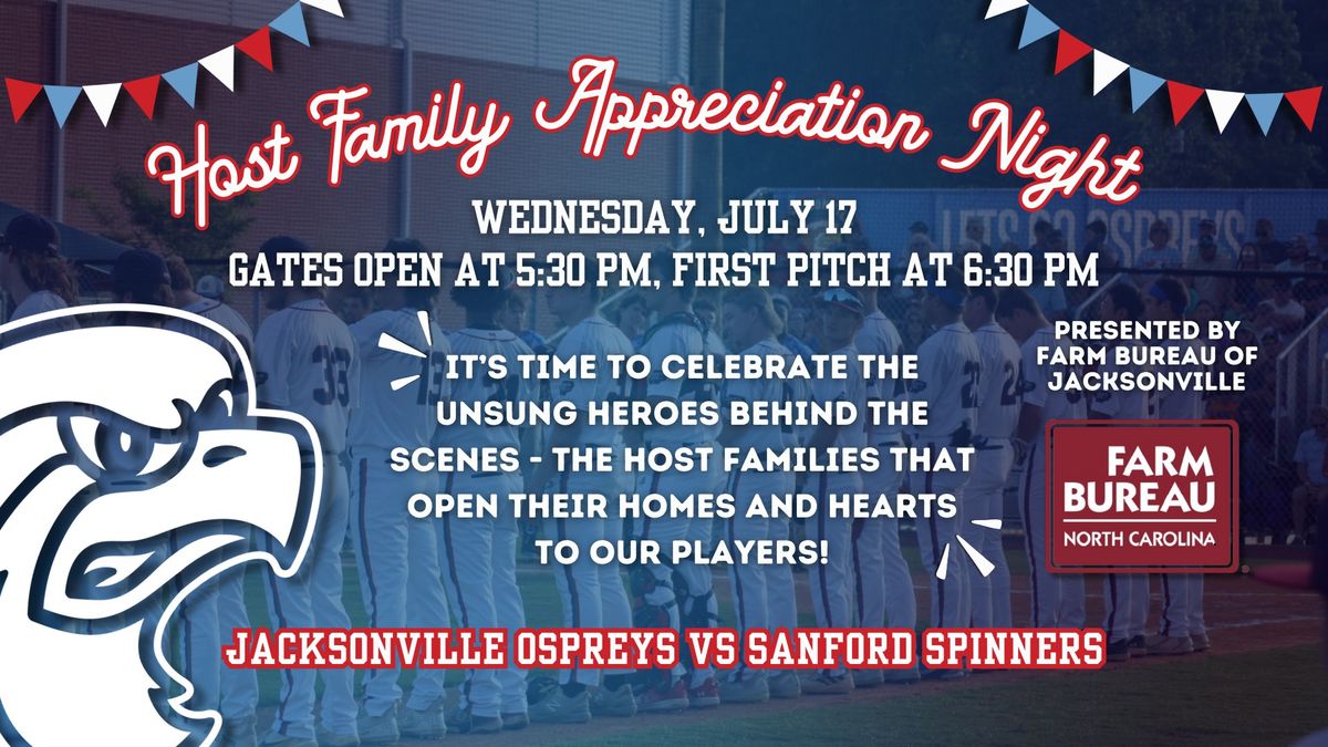 Host Family Appreciation Night with the Jacksonville Ospreys!