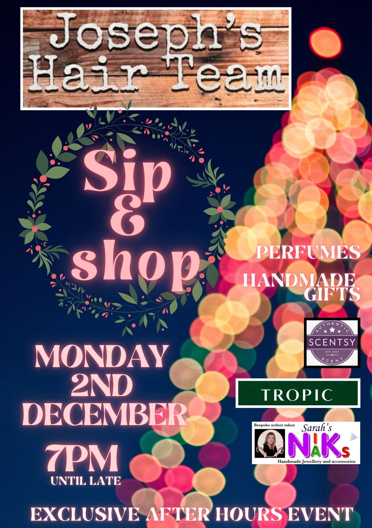 Sip & Shop with Joseph\u2019s Hair Team and friends 