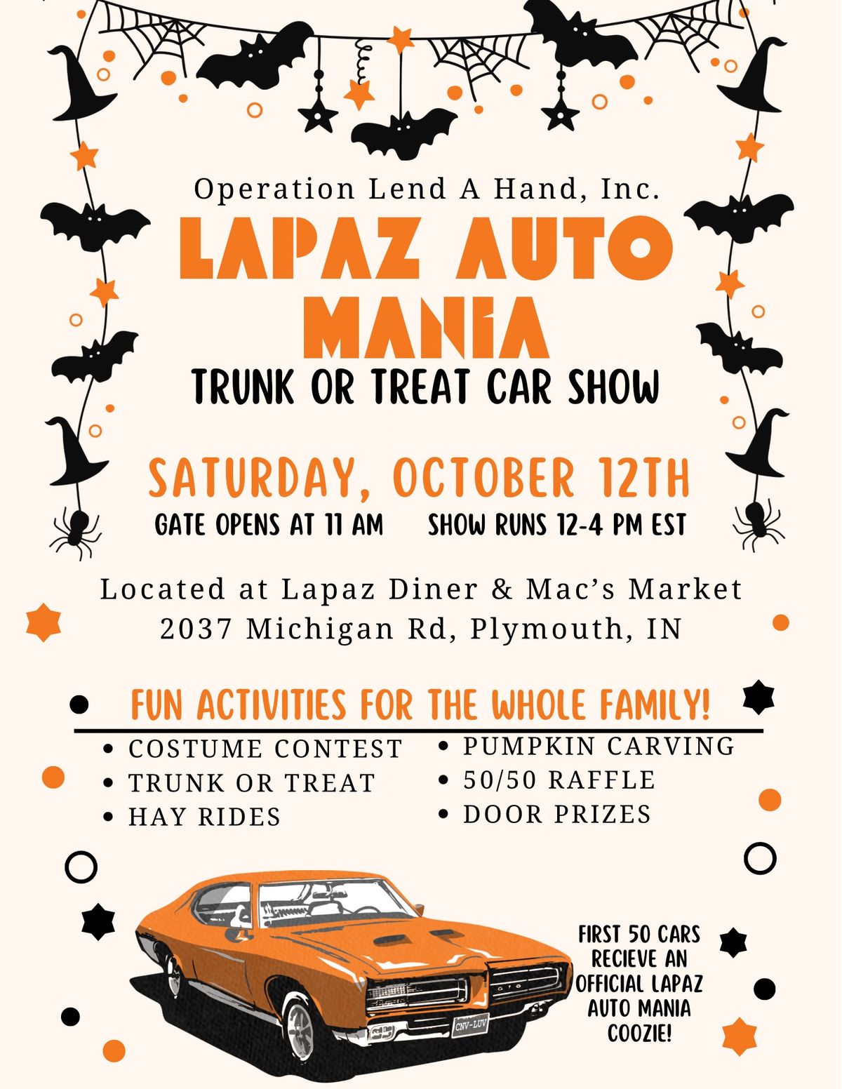 Operation Lend a Hand: Trunk or Treat & Car Show