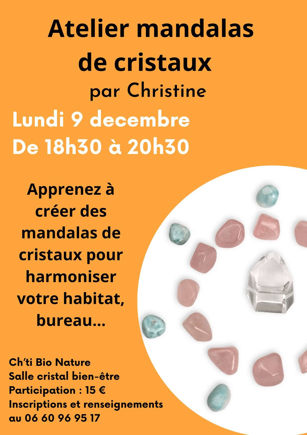 Atelier mandalas de cristaux par Christine