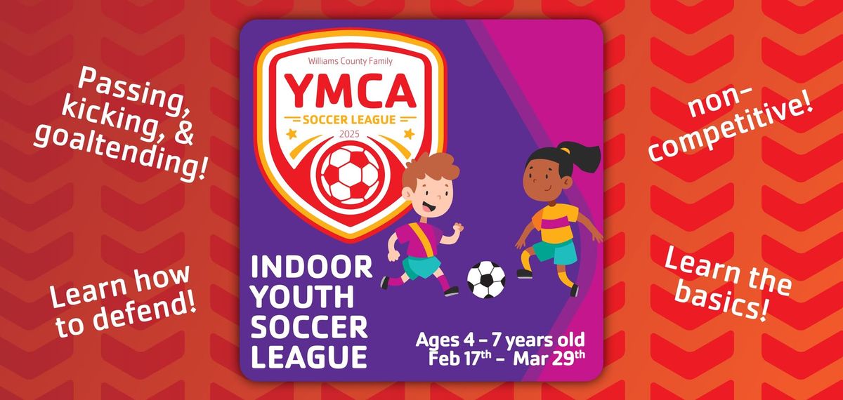 \u26bd Indoor Youth Soccer League for ages 4-7  \ud83e\udd45 Practice is one day\/wk, games are on Saturdays