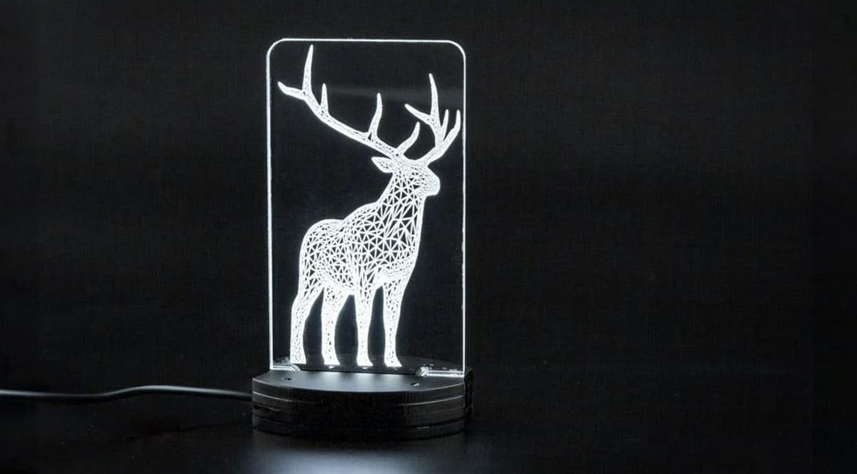 Intro to Lasercutting - Etched Acrylic LED Lamps