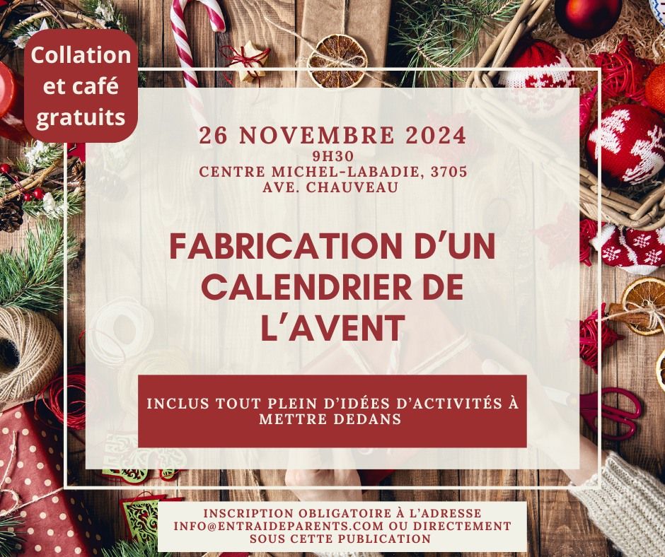 Mardi anim\u00e9- Calendrier de l'Avent